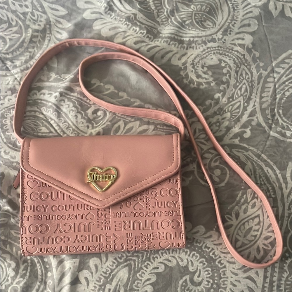Juicy Couture Blush Pink Embossed Crossbody Bag